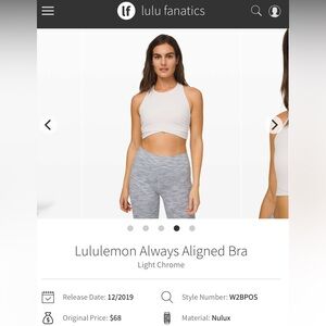 Lululemon Always Aligned Bra Sz 8